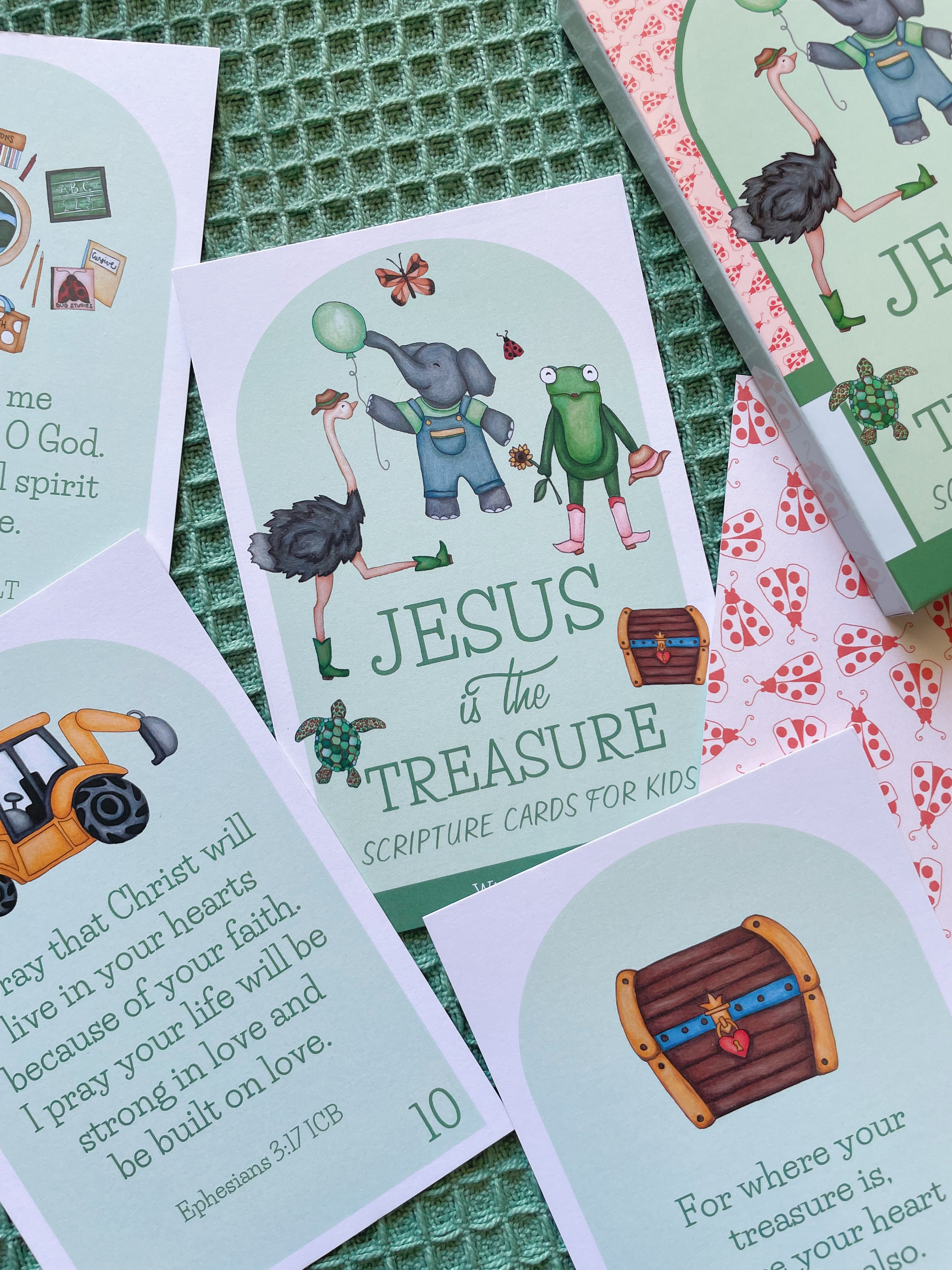 Scripture Card Set Jesus is the Treasure Scripture Cards Set | Baby Gift, Christian Kid's ...