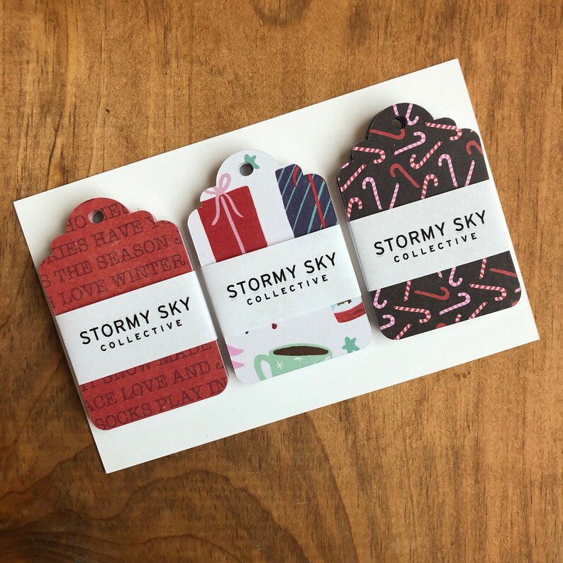Festive Christmas Gift Tag Trios Christmas Gift Wrapping  Etsy