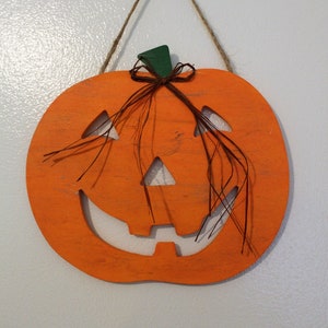 Halloween Happy Jack-O-Lantern Pumpkin Decorative Sign, Rustic Halloween Pumpkin Sign, Jack-O-Lantern Decor Sign