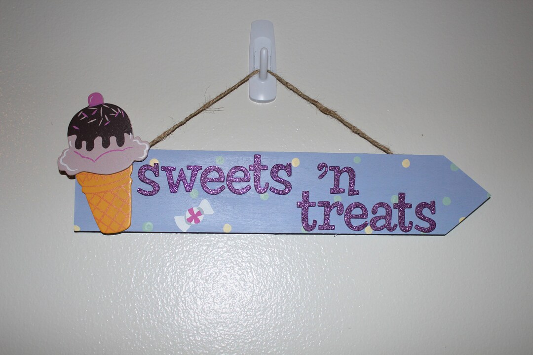 Sweets Inside Sign Sweets N Treats Small Decorative Sign, Candy Decor Sign, Ice Cream ...