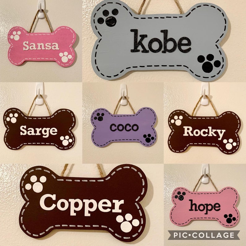 Dog Bone Name Sign Custom Dog Bone Sign Cute Dog Name Sign Etsy