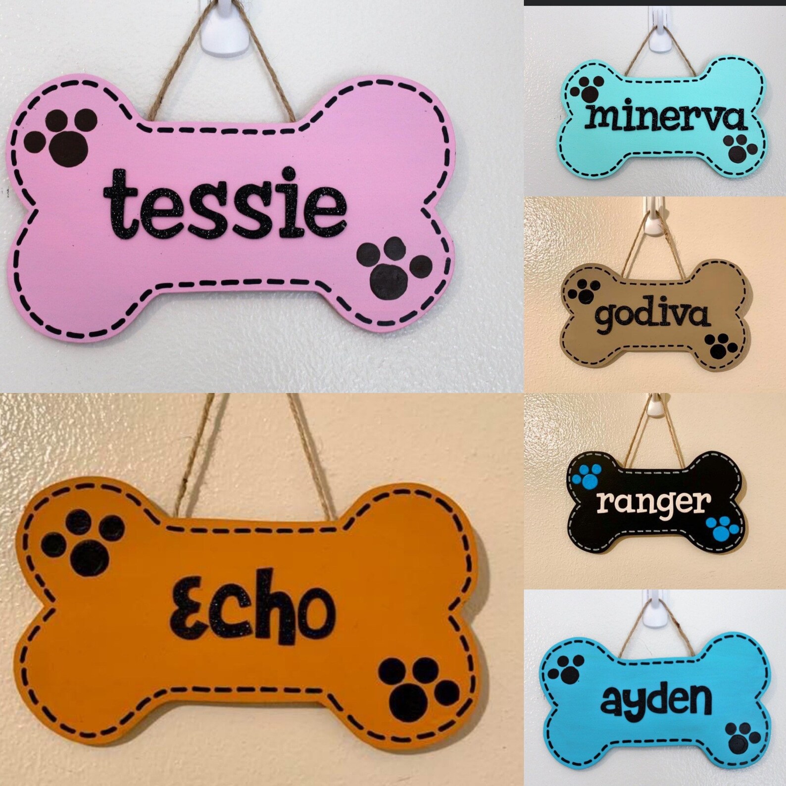 Dog Bone Name Sign Custom Dog Bone Sign Cute Dog Name Sign Etsy