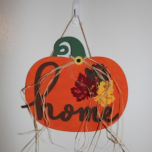 Farmhouse Home Pumpkin Wooden Decorative Sign