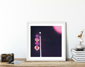 Digital Illustration Art Print -  Home Sweet Home, Neon, poster