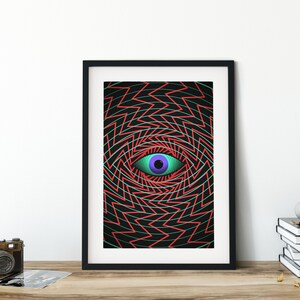 1984 Dystopian Poster: Big Brother Evil Eye Art Print for Modern Home Decor