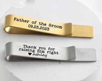 Cadeau du père du marié pour le beau-père du marié barre de cravate personnalisée cadeau personnalisé beau-père de la mariée le jour du mariage garçons d'honneur