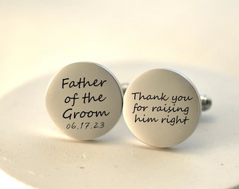 Regalo del padre del novio de la novia Regalo del papá del novio, Gemelos del padre del novio, Regalo para el papá del novio, Regalo de la novia, Grabado