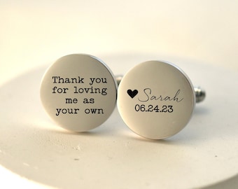Cufflinks for Stepdad Step Dad Gift for Wedding Step Father of the Bride Present Personalized Cufflinks Personalized Cuff links for Dad