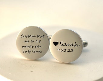 Custom Cufflinks for Father of the Bride Personalized Cuff Links for Groom on Wedding Day Engraved Cufflink Gift for Step Dad on Wedding day