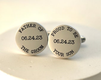 Regalo personalizado del padre del novio, gemelos personalizados, regalo del padre del novio, gemelos del padre del novio, regalo para el padre del novio, grabado