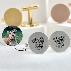 Custom Cuff Links Pet Cufflink Pet Memorial Cuff Links for Groom Gift from Bride on Wedding Day include pets Personalized cuff links For Him