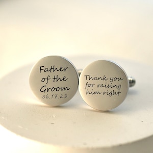 Father of the Groom gift from bride Dad of groom gift, Father of the groom cufflinks, Present for dad of groom, Gift from bride, Engraved