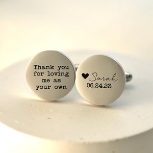 Cufflinks for Stepdad Step Dad Gift for Wedding Step Father of the Bride Present Personalized Cufflinks Personalized Cuff links for Dad