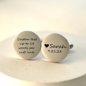 Custom Cufflinks for Father of the Bride Personalized Cuff Links for Groom on Wedding Day Engraved Cufflink Gift for Step Dad on Wedding day