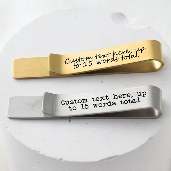 Personalized Hidden Message Tie Bar for Groom Engraved Custom Tie Tack for Father of the Bride gift from Bride Tie Bar Wedding Party Gift