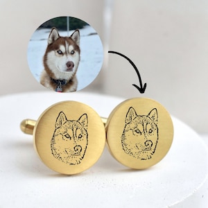 Custom Photo Cuff Links Dog Cufflink Pet Memorial Cuff Links for Groom Gift from Bride on Wedding Day include dog Personalized For Him