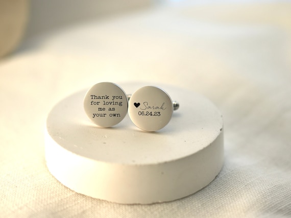 Cufflinks for Stepdad Step Dad Gift for Wedding Step Father of the Bride Present Personalized Cufflinks Personalized Cuff links for Dad
