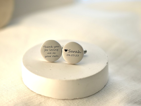 Cufflinks for Stepdad Step Dad Gift for Wedding, Step Father of the Bride Present, Personalized Cufflinks, Personalized Cufflinks for Dad