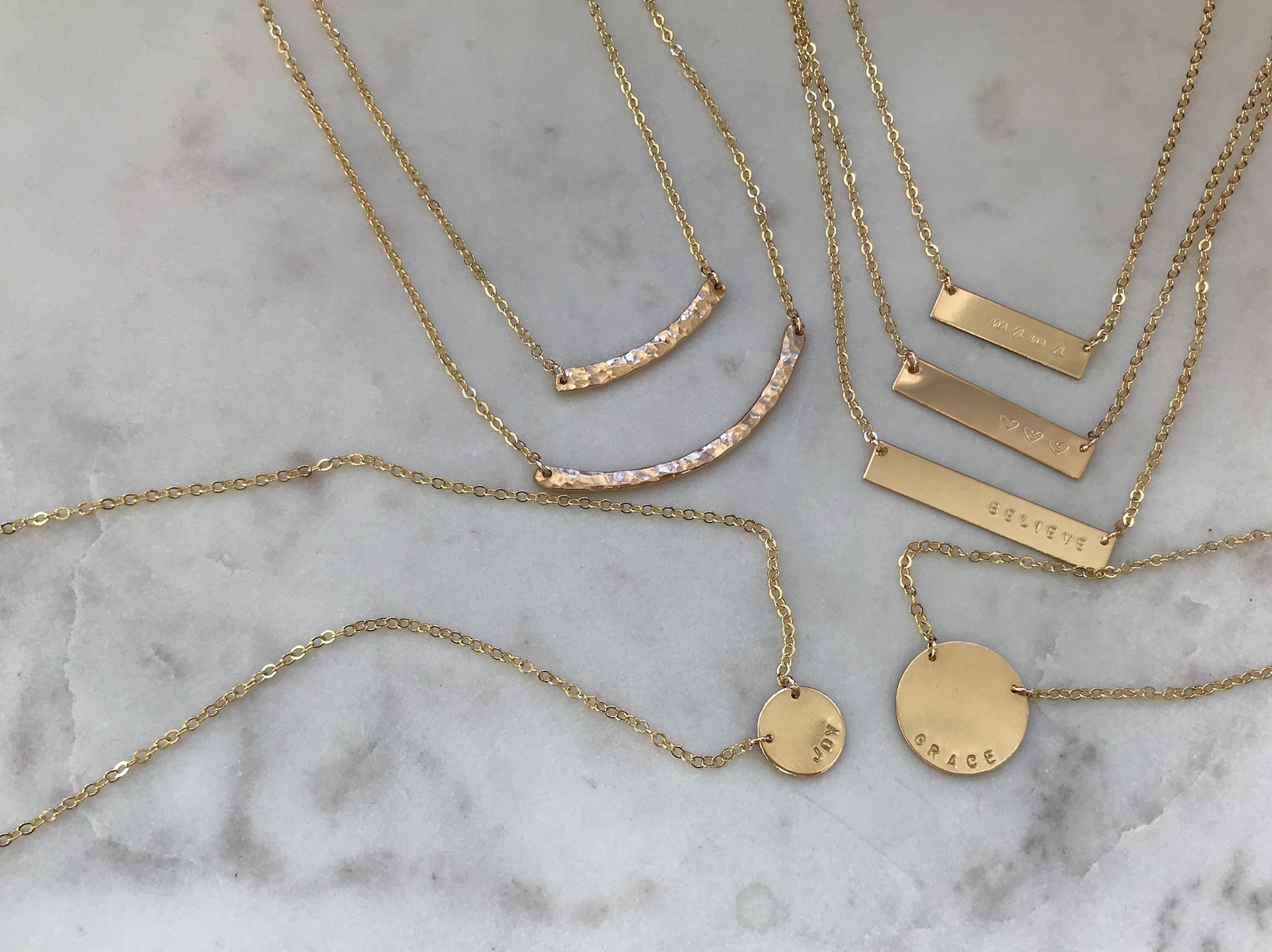 14K Gold Name Disc Necklace Gold Monogram Necklace Initial - Etsy