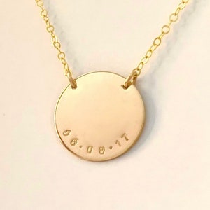 14K Gold Filled Date Necklace: Personalized Memorial Jewelry