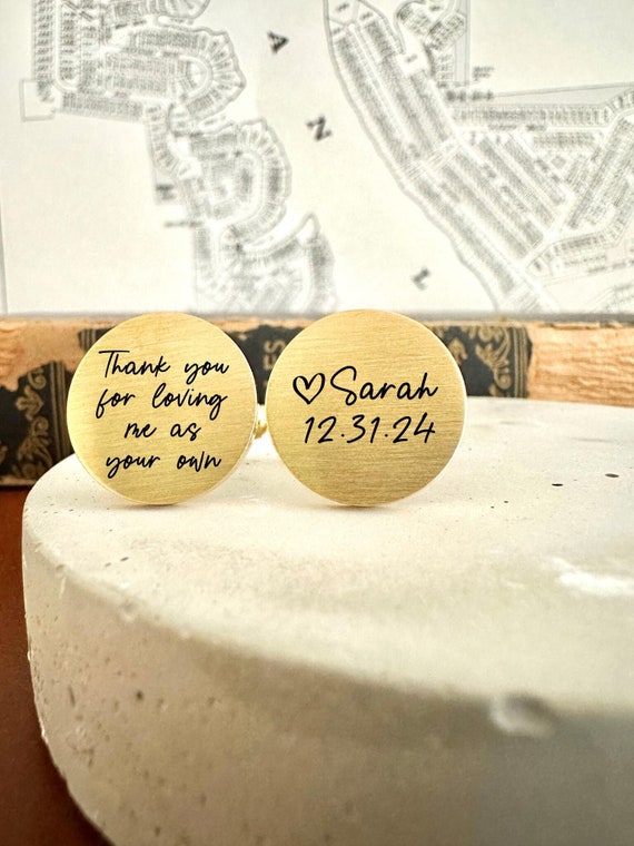 Cufflinks for Stepdad Step Dad Gift for Wedding Step Father of the Bride Present Personalized Cufflinks Personalized Cuff links for Dad