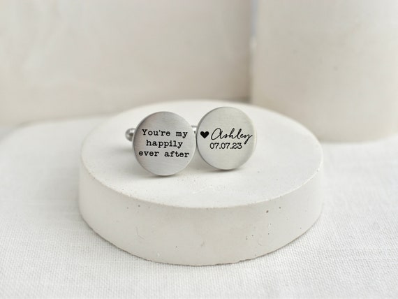 Gift for Groom from bride on wedding day Custom cufflink wedding gift for husband on wedding day groom accessories personalized cuff links