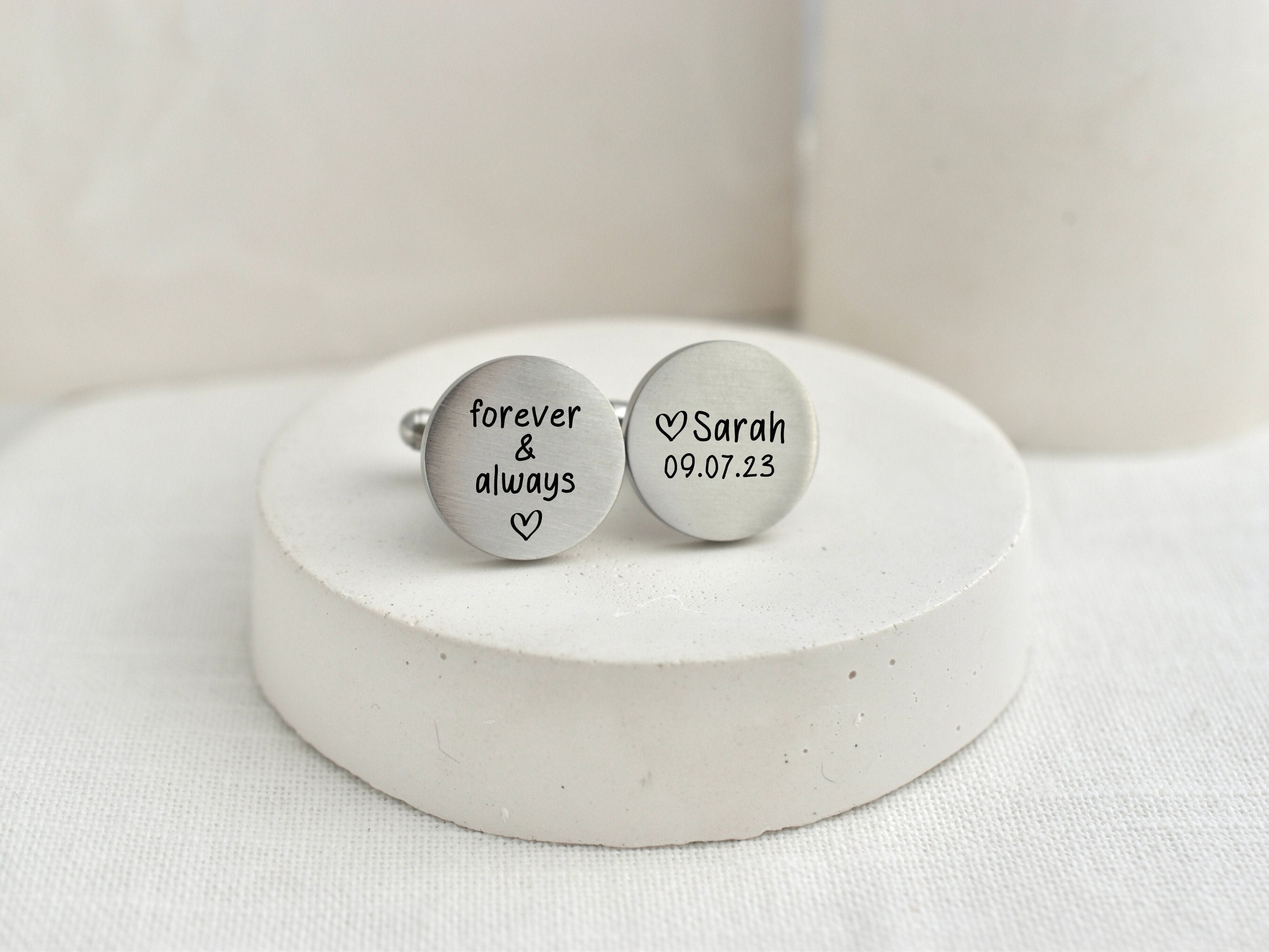 Engraved Cufflinks for Groom from bride on wedding day Custom cufflink wedding gift for husband on wedding day groom accessories personalize