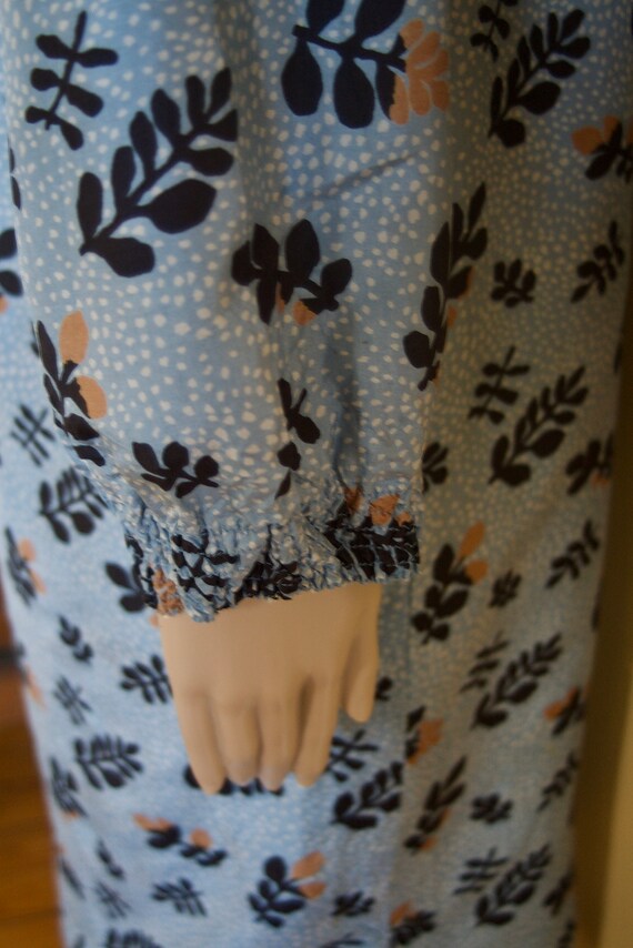 Vintage 80's blue silk shift dress Marimekko-styl… - image 7