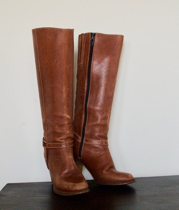 caramel riding boots