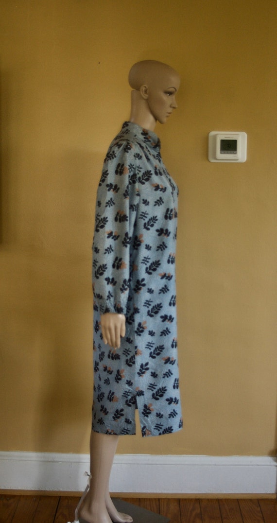 Vintage 80's blue silk shift dress Marimekko-styl… - image 5