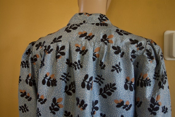 Vintage 80's blue silk shift dress Marimekko-styl… - image 1