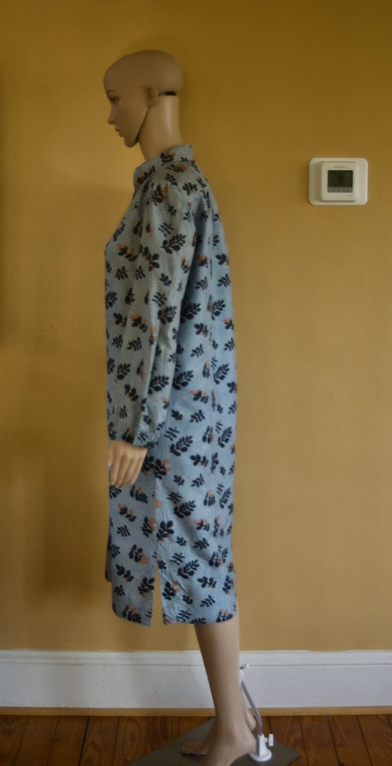 Vintage 80's blue silk shift dress Marimekko-styl… - image 3