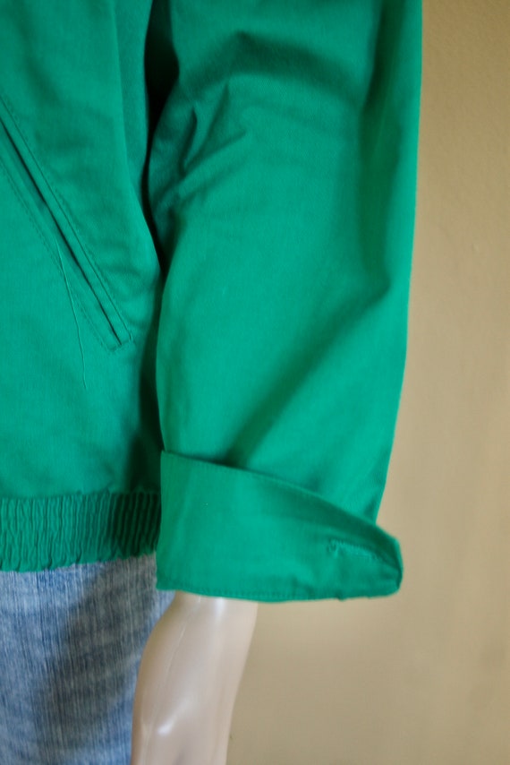 Vintage 1980's Kelly green and ivory cotton jacket - image 7