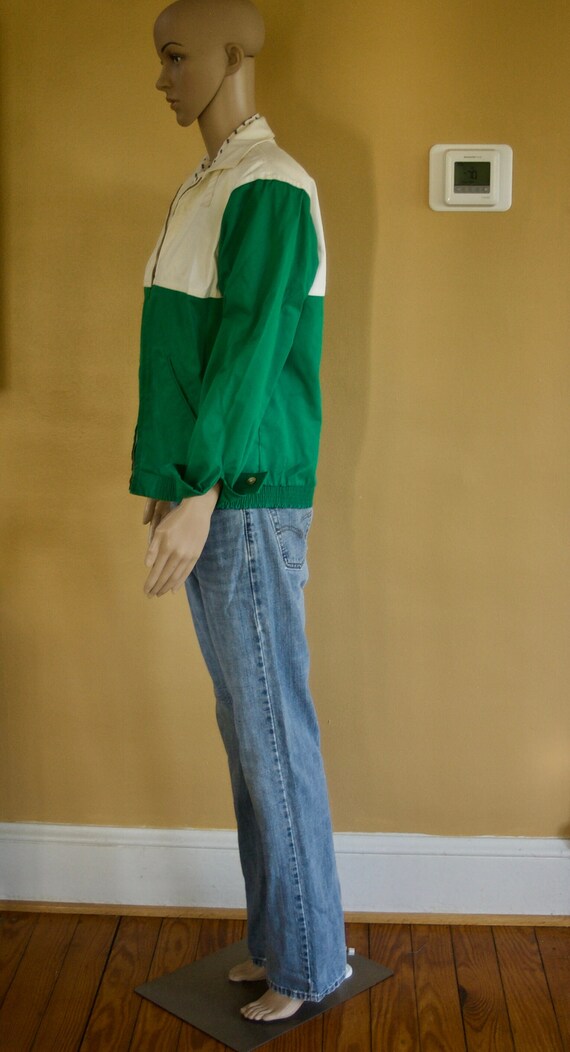 Vintage 1980's Kelly green and ivory cotton jacket - image 5