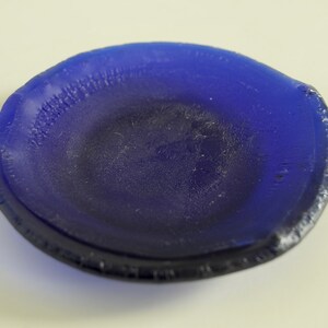 Glass ring dish or soap dish,cobalt blue recycled glass dish, 3.5 image 5