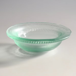 Recycled Glass Ring Dish: Pale Blue Green Soap Dish (3.75&quot;)