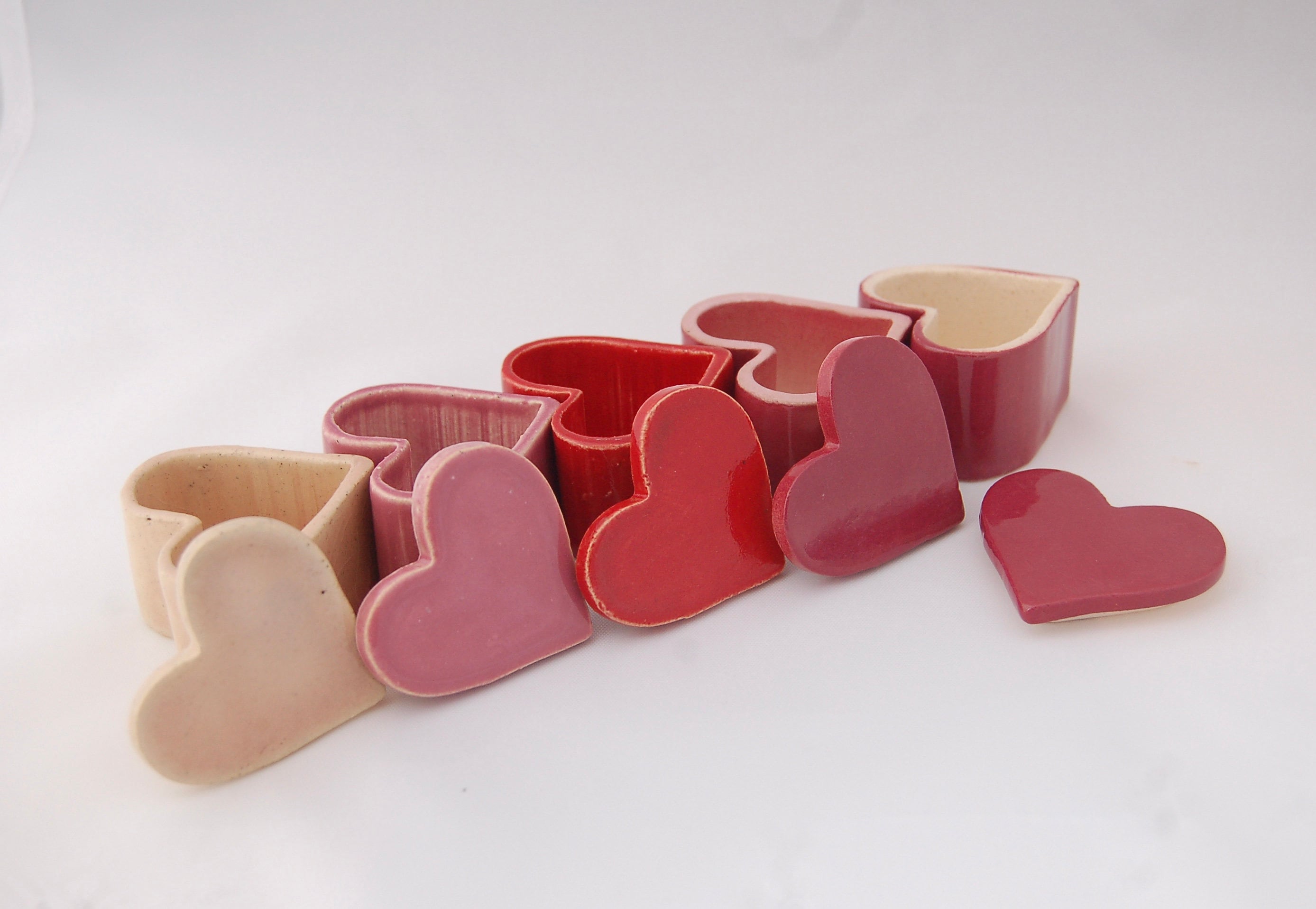 Heart boxes small ceramic jewelry box ring holder assorted Etsy