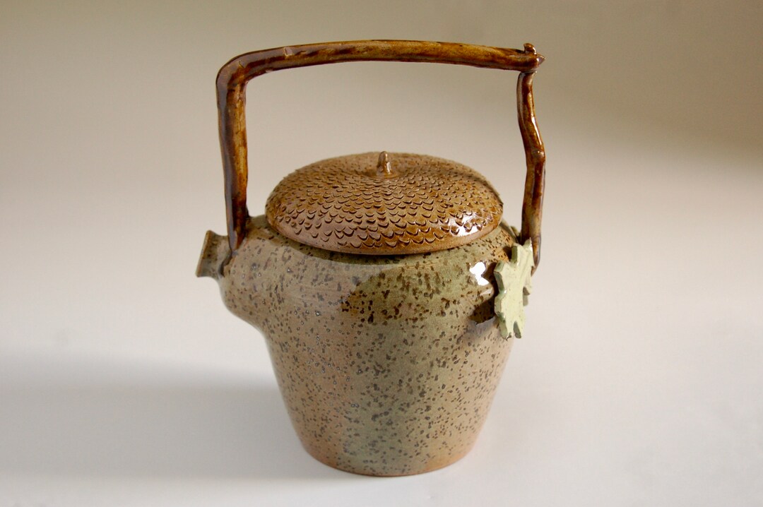 Acorn Teapot Hand Thrown Stoneware With Twig Handle and Etsy