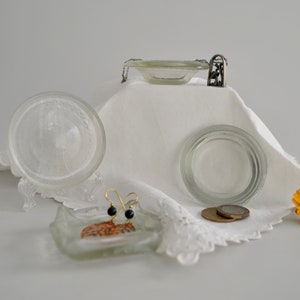 Ringschotel van gerecycled zeeglas: kleine helderglazen kom