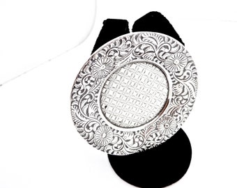 Antique STERLING PIN TRAY Dish sterling silver floral engraved pin ring tray petite Dominick & Haff