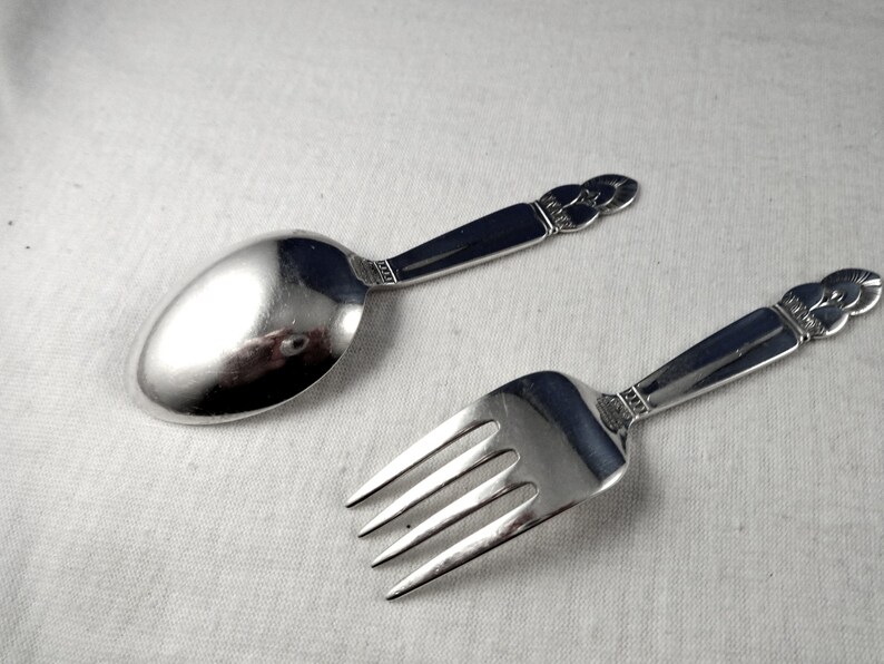 Vintage STERLING BABY UTENSILS Whiting Sterling Silver Baby Etsy