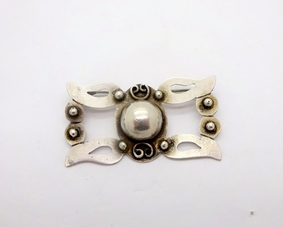 Vintage TAXCO STERLING PIN Serafin Moctezuma Mexico Sterling Silver Pin Brooch Early Piece