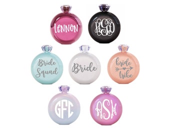 Flask, Bride Flask, Glitter Flask,  Flask for Women,  Jeweled Flask,  Bachelorette Party,  Bridal Party Gifts, Bridesmaid Proposal