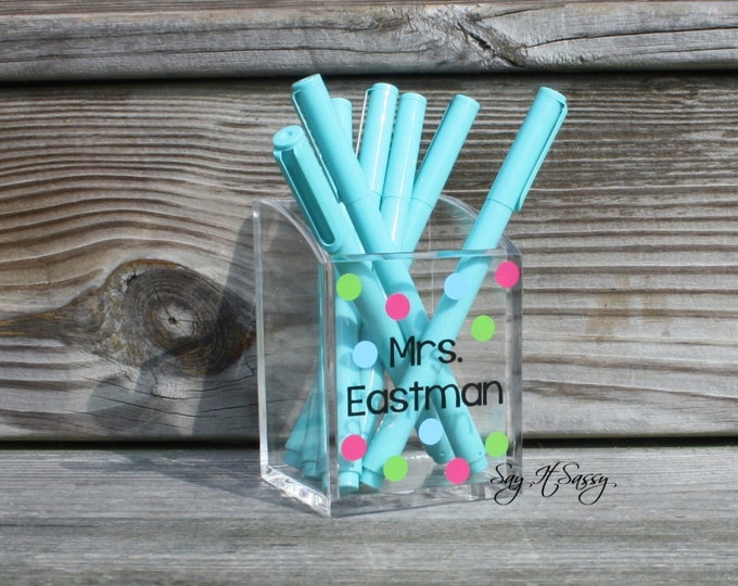 Personalized Desk Pen Holder - Personalized Pen Cup - Teacher Gift - Pen Holder - Desk Accessory - Teacher Desk Decor - Graduation Gift