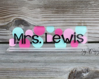 Personalized Name Plate, Personalized Nameplate, Acrylic Name Plate, Teacher Gift, Desk Name Plate, Desk Nameplate, Desk Decor