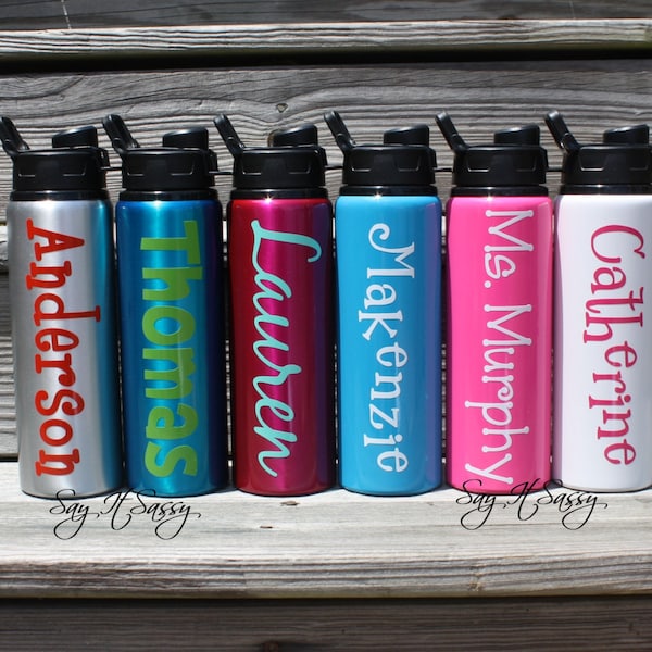 Personalized Water Bottle Aluminum Sports Bottle  28 ounce, Personalized Waterbottle, Sports Bottle