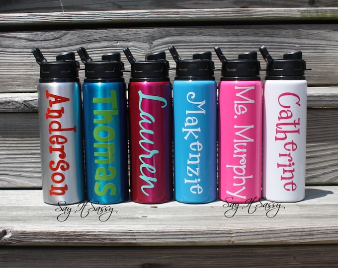 Personalized Water Bottle Aluminum Sports Bottle  28 ounce, Personalized Waterbottle, Sports Bottle