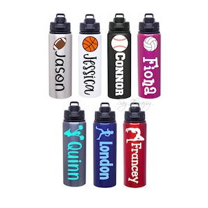 Sports Water Bottle, Personalized Sports Bottle, Team Sports Water Bottle, Team Gift, Aluminum Water Bottle