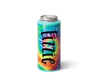 Skinny Can Cooler, Tie Dye Can Cooler, 12 ounce Skinny Can Hugger, Personalized Can Cooler, Drink Sleeve, Stainless Steel Can Cooler
