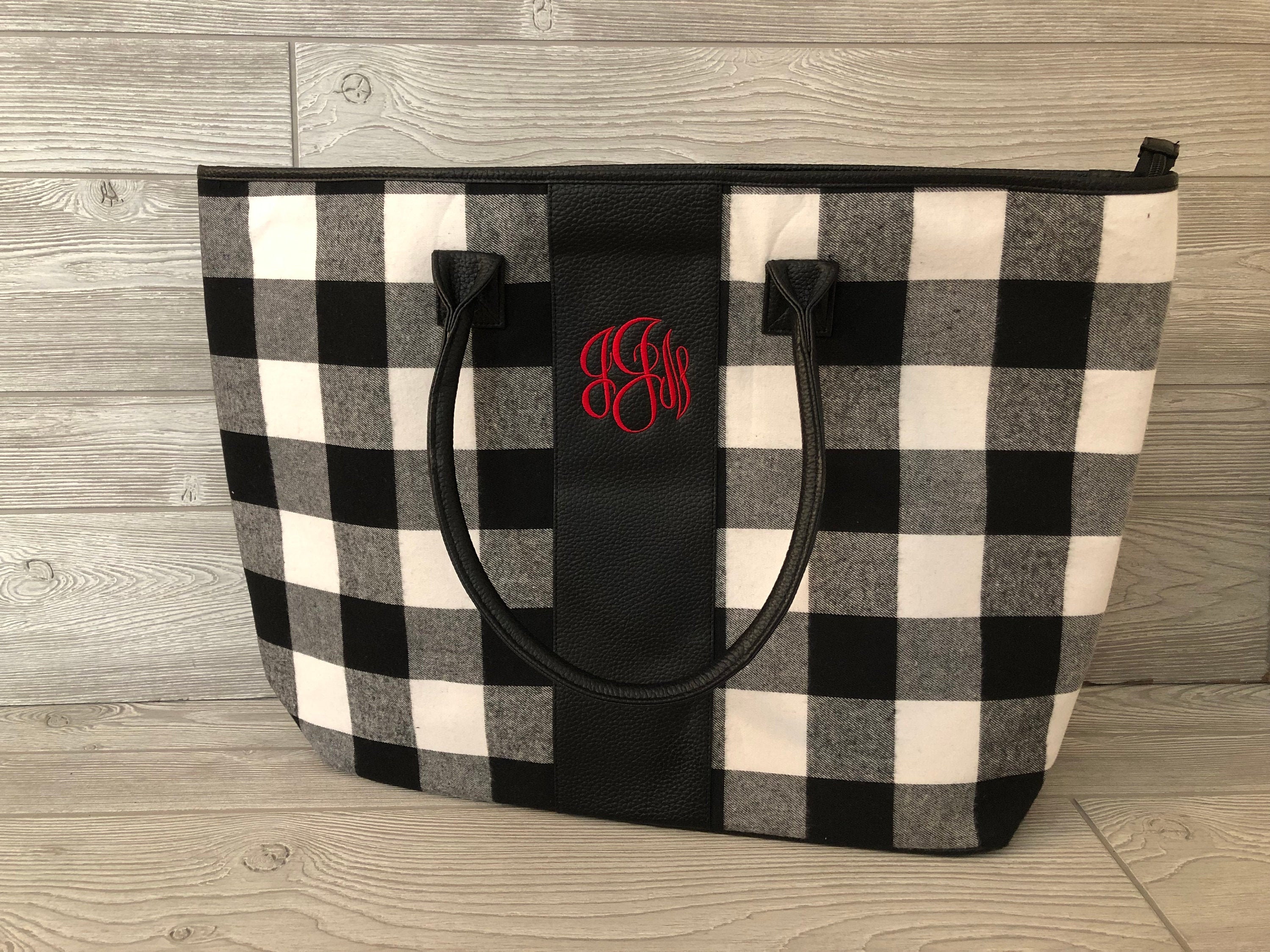 Black and White Buffalo Check Bag